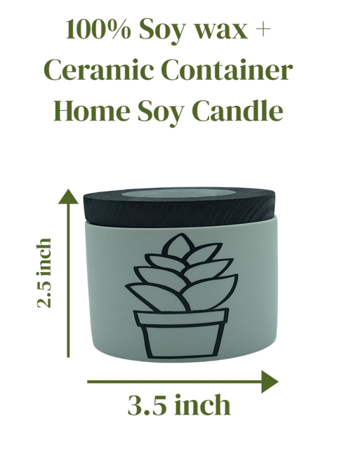 Peppermint Eucalyptus Scented Candle 6 oz Ceramic Jar