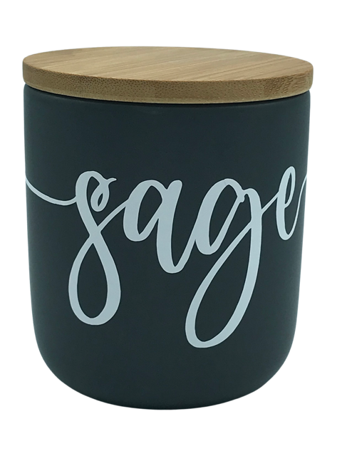 White Sage and Lavender 8 oz. Ceramic Jar, 100% Natural Soy wax