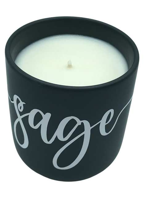 White Sage and Lavender 8 oz. Ceramic Jar, 100% Natural Soy wax